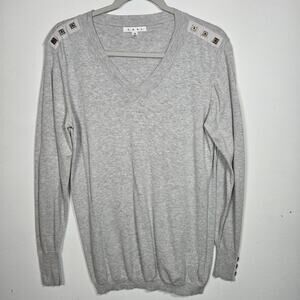 Cabi Women's Grey Heather Cotton Cashmere Blend Pullover Sweater. Size M.